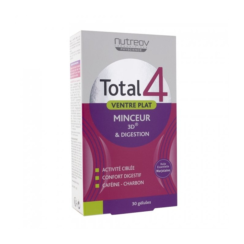 Nutreov Total 4 Ventre Plat Minceur 3D & Digestion 30 gélules
