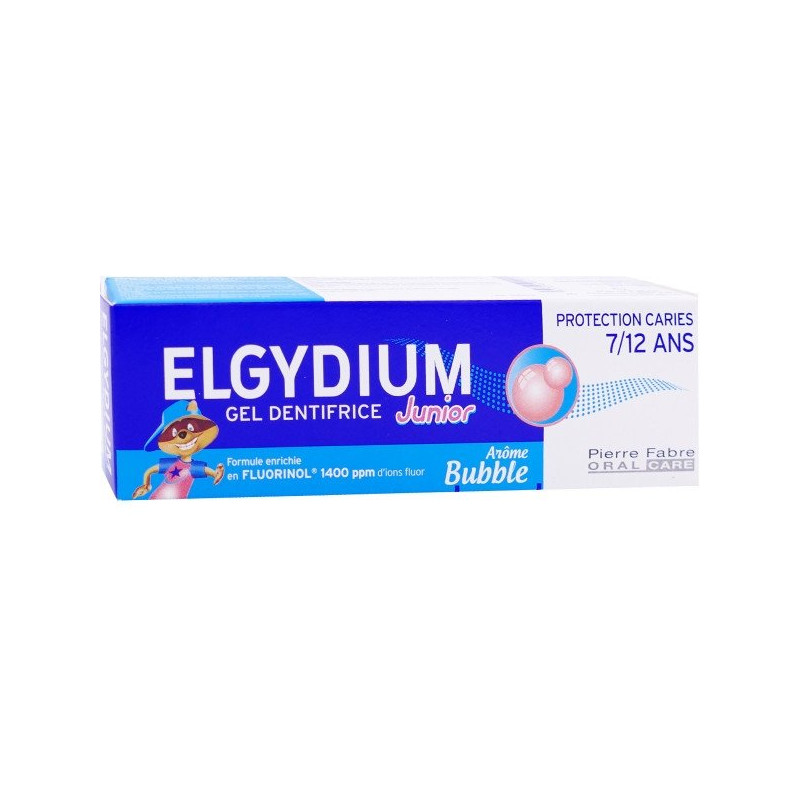 Elgydium Junior Gel Dentifrice Protection Caries 7/12 Ans Goût Bubble 50ml