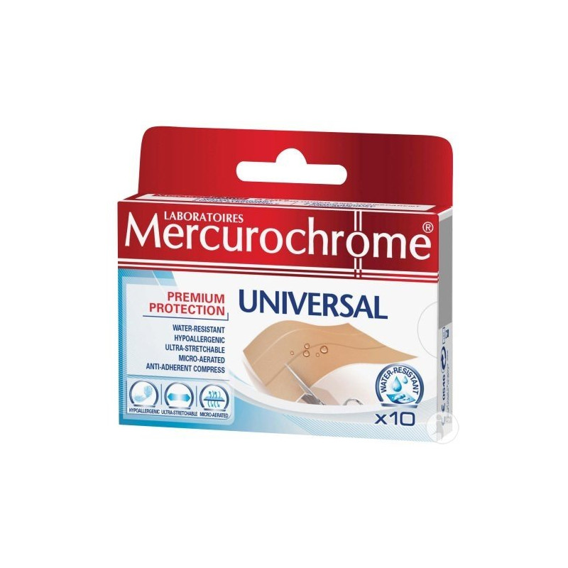 Mercurochrome Bande Universal 10 cm x 6 cm – 10 pièces