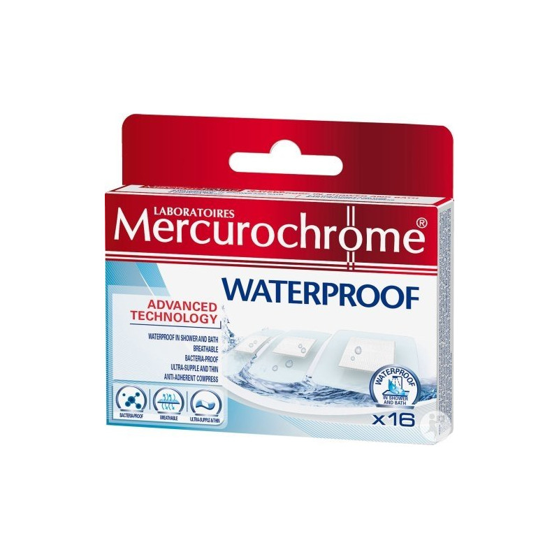Mercurochrome Pansements Waterproof 16 pièces