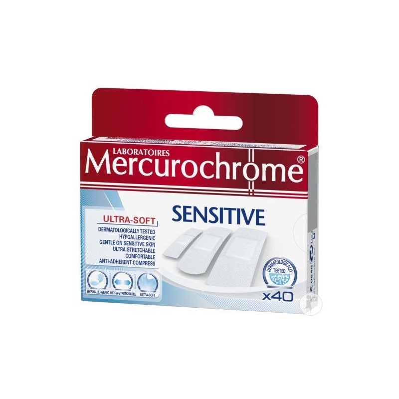 Mercurochrome Pansements Sensitive 40 pièces
