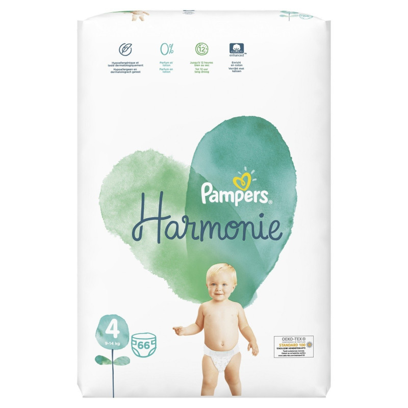 Pampers Harmonie Taille 4 9-14 kg 66 couches