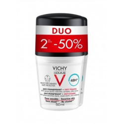 Vichy Homme Déodorant 48H anti-transpirant anti-traces protection chemise 2x