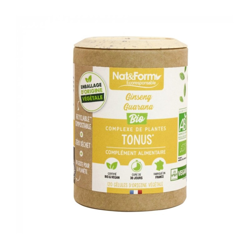 Nat & Form Ginseng - Guarana Bio 120 gélules