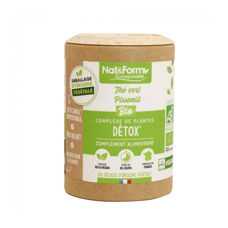Nat & Form Thé Vert - Pissenlit Bio 120 gélules