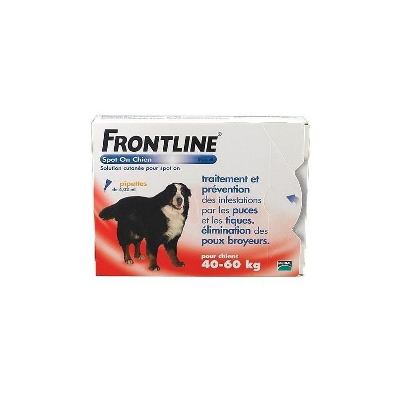 Frontline Spot On Chien +40kg Prévention Puce Tique Pou x6 Pipettes