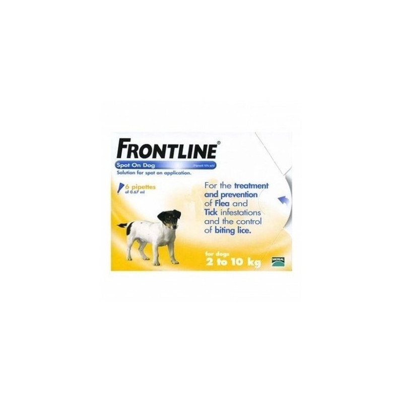 Frontline Spot-on Chiens 2 à 10kg 6 pipettes 0,67ml