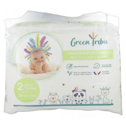 Green Tribu Couches Écologiques Bébé Mini Taille 2 28 pièces