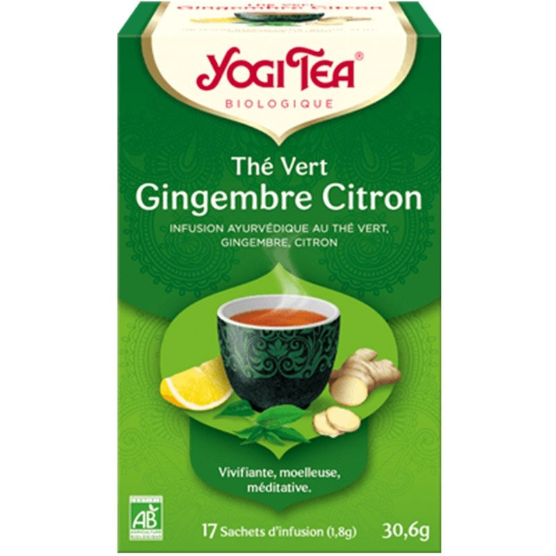 Yogi Tea Thé Vert Gingembre Citron Bio 17 sachets