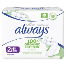 Always Serviettes Cotton Protection Long 10 pièces