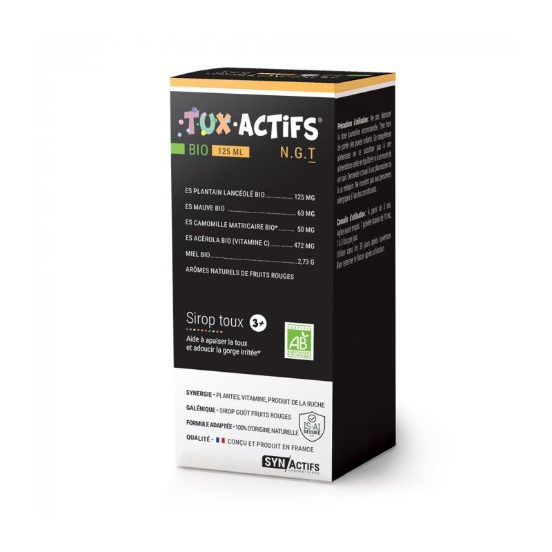 Synactifs Tuxactifs Sirop Toux Bio 3 ans+ 125ml
