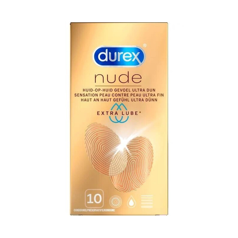 Durex Nude Extra Lube Preservatifs 10 pièces