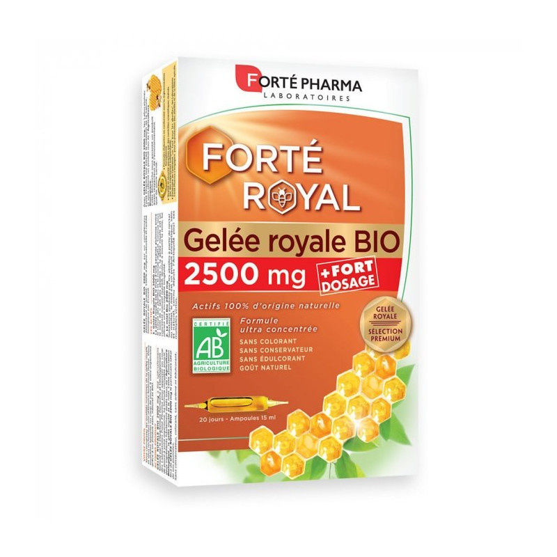 Forte Pharma Forté Royal Gelée Royale Bio 2500mg 20 ampoules de 15ml