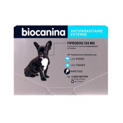 Biocanina Fiprodog 134mg Chien Moyen de 10 à 20kg 3 pipettes