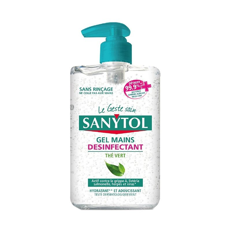 Sanytol Gel Mains Désinfectant Thé Vert 250ml