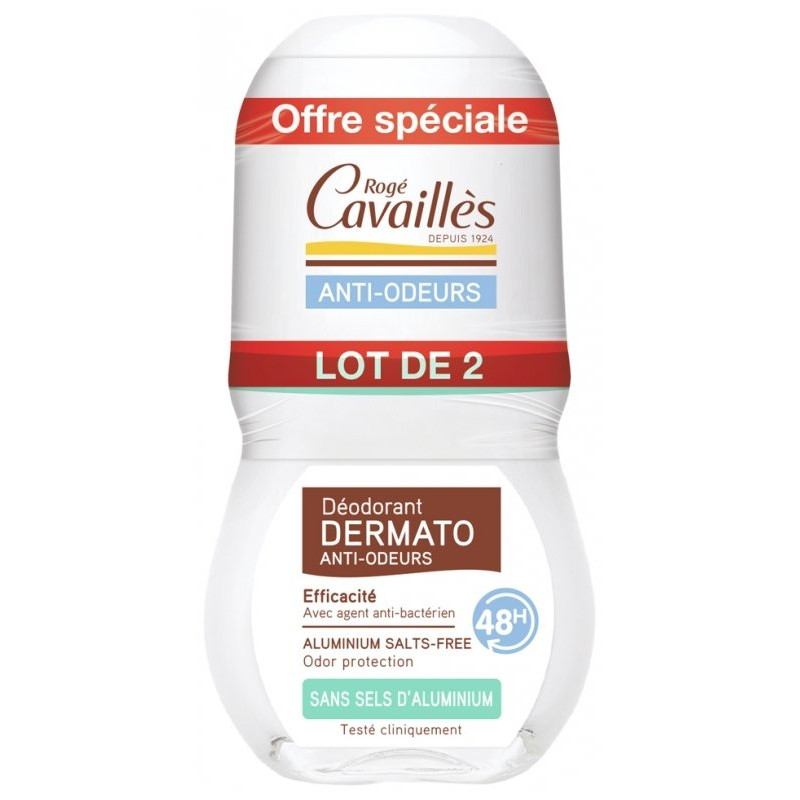 Rogé Cavailles Duo Déodorant Dermato Anti-Odeurs Roll-on 2x50ml