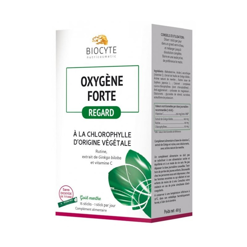 Biocyte Oxygène Forte Regard à la Chlorophyle d'Origine Végétale 15 sticks