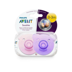 Avent Sucettes Soothie Ours Rose Silicone 0-3 mois 2 pièces