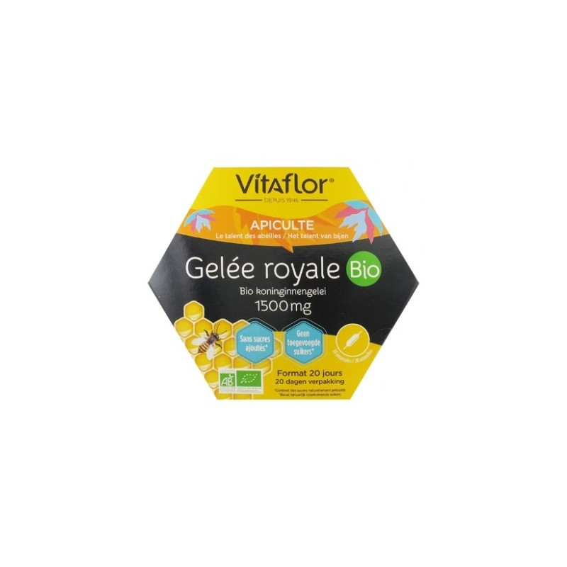 Vitaflor Bio Gelée Royale 1500mg 20 ampoules de 15ml