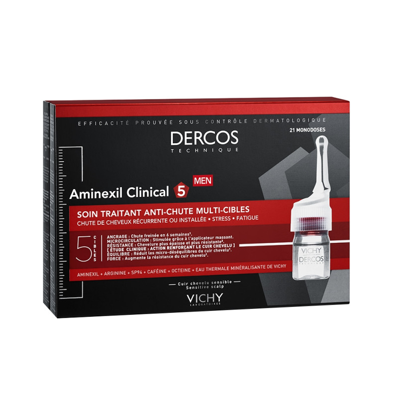 Vichy Dercos Aminexil Clinical 5 Hommes 21 monodoses de 6ml