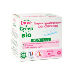 Love & Green Tampons Hypoallergéniques Révolution Normal Bio 16 pièces
