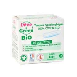 Love & Green Tampons Hypoallergéniques Révolution Super Bio 16 pièces