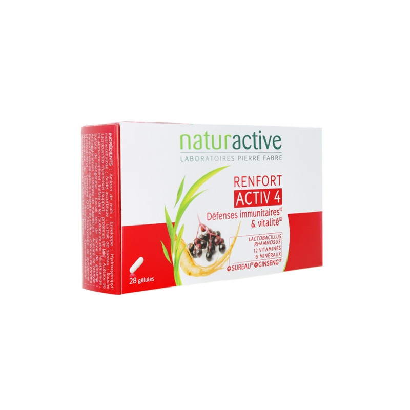 NaturActive Activ 4 Adultes Renfort Défenses Immunitaires et Vitalité 28 Gélules
