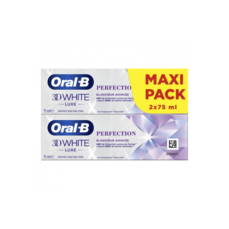 Oral B Dentifrice 3D White Luxe Perfection 2x75ml