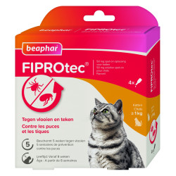 Beaphar FIPROtec Pipettes Antiparasitaires pour Chats 4x 0,5ml