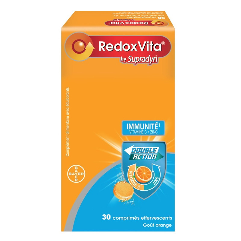 RedoxVita Immunité Double Action Vitamine C & Zinc 30 comprimés effervescents
