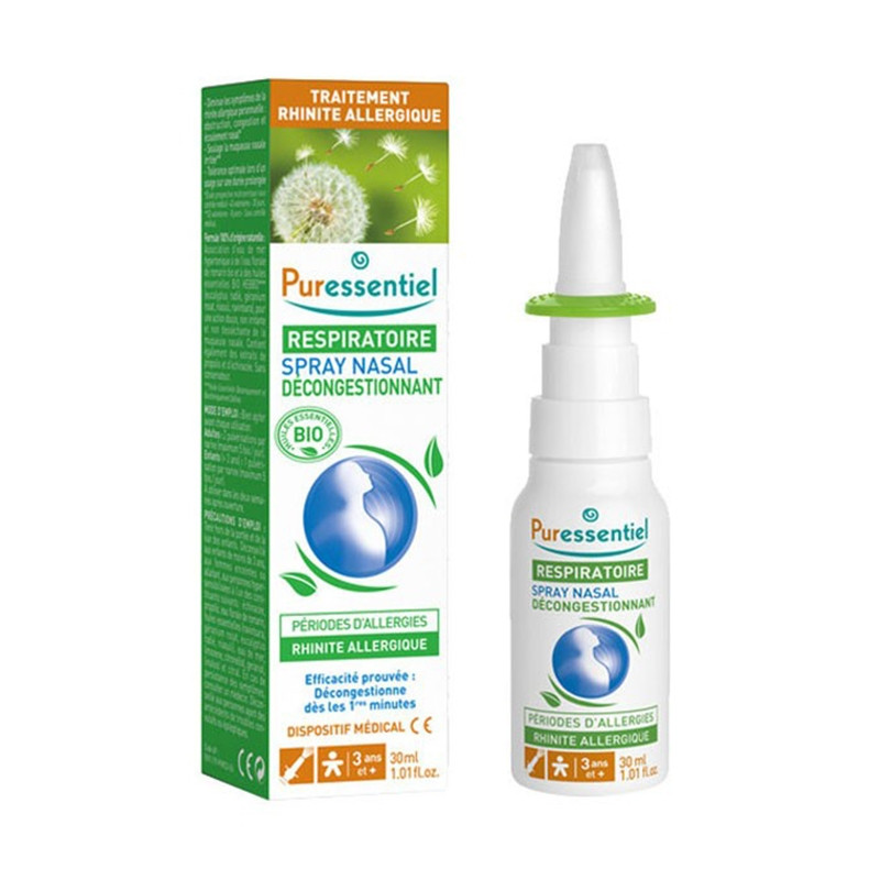 Puressentiel Respiratoire Spray Nasal Décongestionnant Bio 15ml