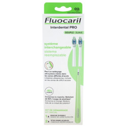 Fluocaril Interdental Pro Système Interchangeable Souple Kit de Démarrage 1 manche + 2 têtes