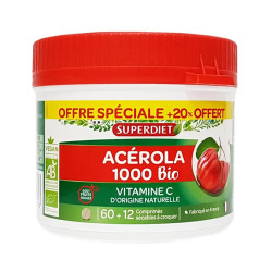 Superdiet Acérola 1000 Bio 60 comprimés OFFRE SPECIALE