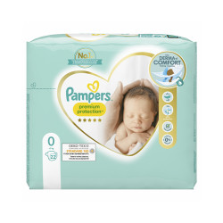 Pampers Premium Protection Taille 0 22 pièces