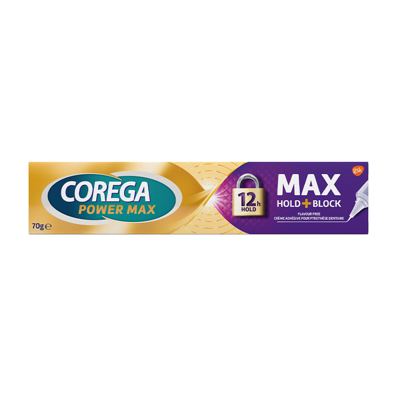 Corega Max Block Crème Adhésive Prothèse Dentaire 70g