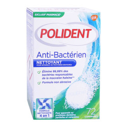 Polident Nettoyant Anti-Bactérien Appareil Dentaire 96 comprimés