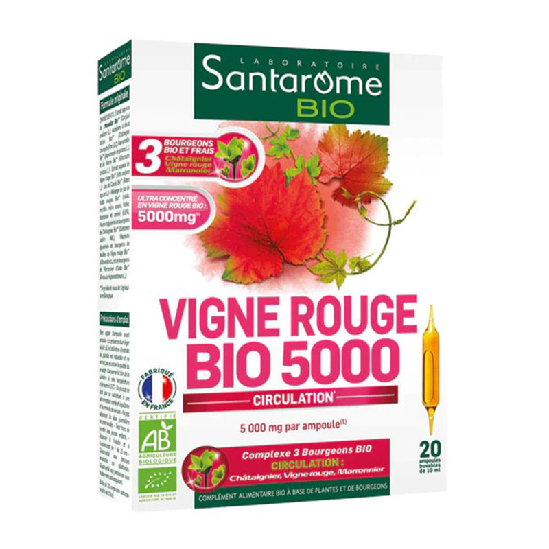 Santarome Bio Vigne Rouge Bio 20 ampoules de 10ml