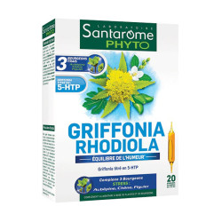 Santarome Bio Griffonia Rhodiola 20 ampoules de 10ml