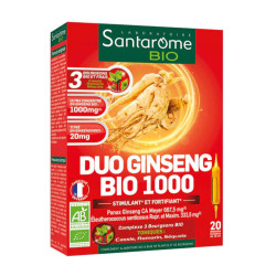 Santarome Bio Duo Ginseng Bio 1000 20 ampoules de 10ml