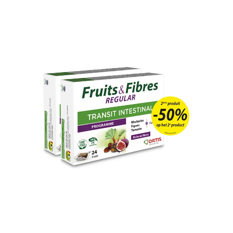 Ortis Fruits & Fibres Regular Transit Intestinal 2 x 24 cubes