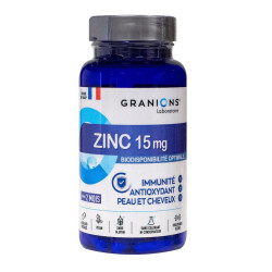 Granions Zinc 15mg Immunité + Antioxydant + Peau & cheveux 60 gélules