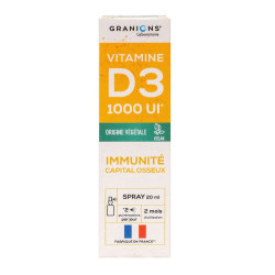 Granions Vitamine D3 1000UI Immunité + Capital osseux spray 20ml
