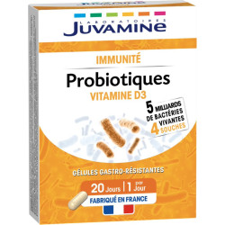 Juvamine Immunité Probiotiques Vitamine D 20 gélules
