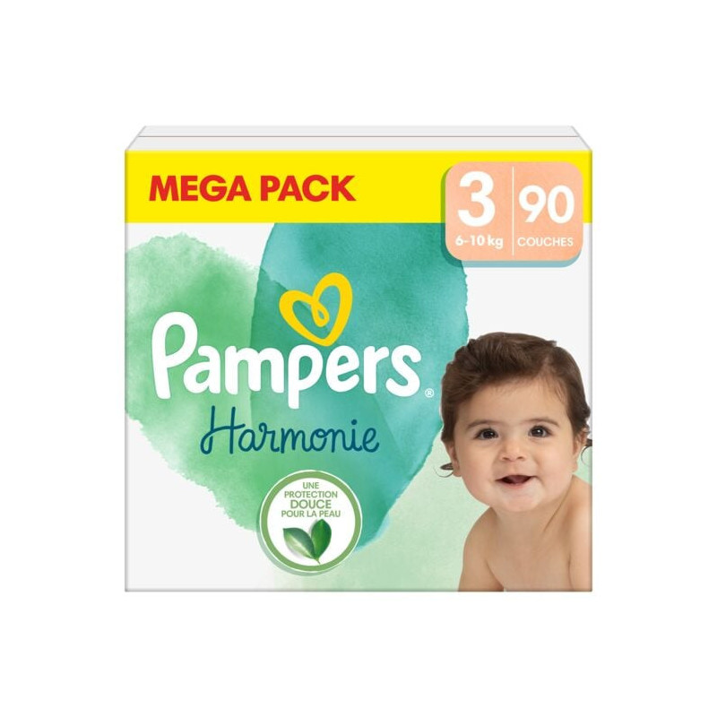 Pampers Harmonie Mega Pack taille 3 90 couches