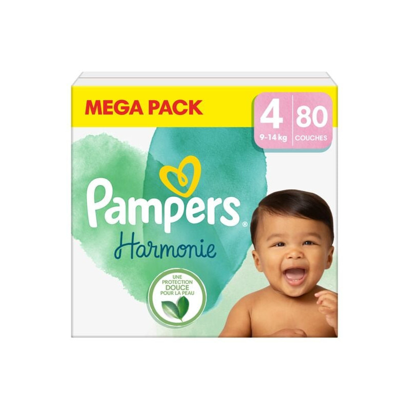 Pampers Harmonie Mega Pack taille 4 80 couches