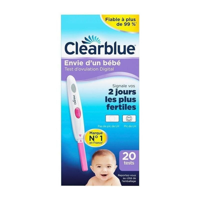 Clearblue Test d'Ovulation Digital 2 jours de fertilité 20 tests