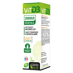 Santé Verte Vitamine D3 2000UI végétale 30 comprimés orodispersibles