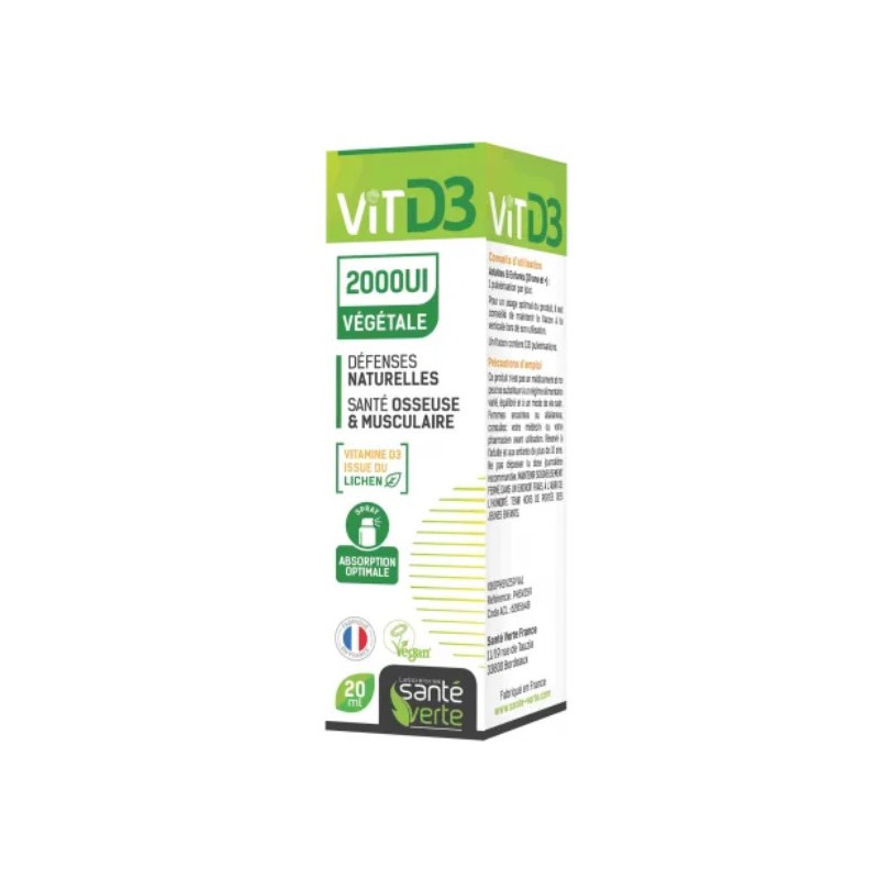 Santé Verte Vitamine D3 2000UI végétale spray 20ml