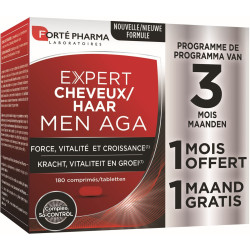 Forte Pharma Expert Cheveux Men AGA 2+1 mois gratuit 180 comprimés
