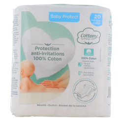 Cottony Baby Protect 100% coton 20 unités